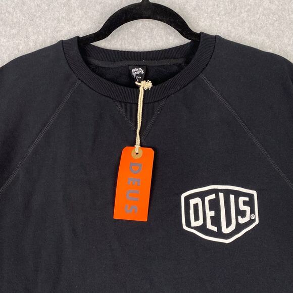 Deus Ex Machina Sweatshirt Mens XL Black Venice Address Crew Neck Spell Out - Picture 3 of 6